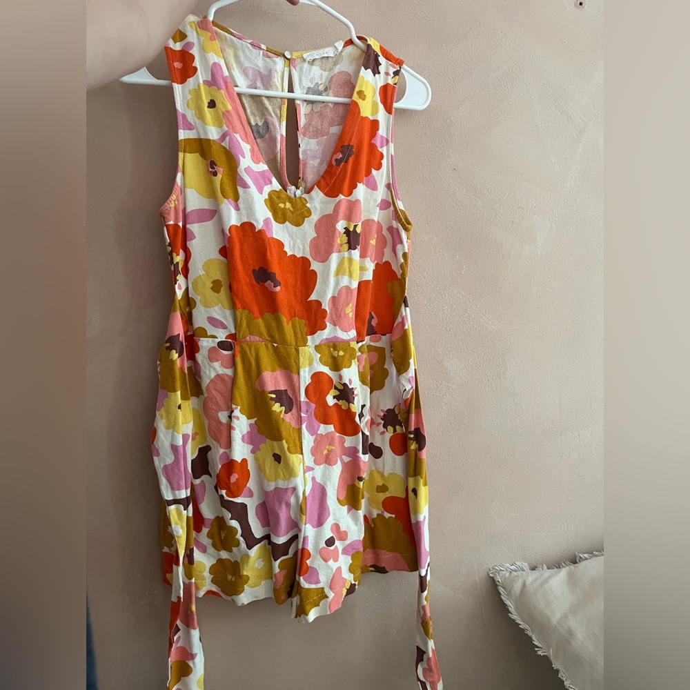 70s retro floral romper